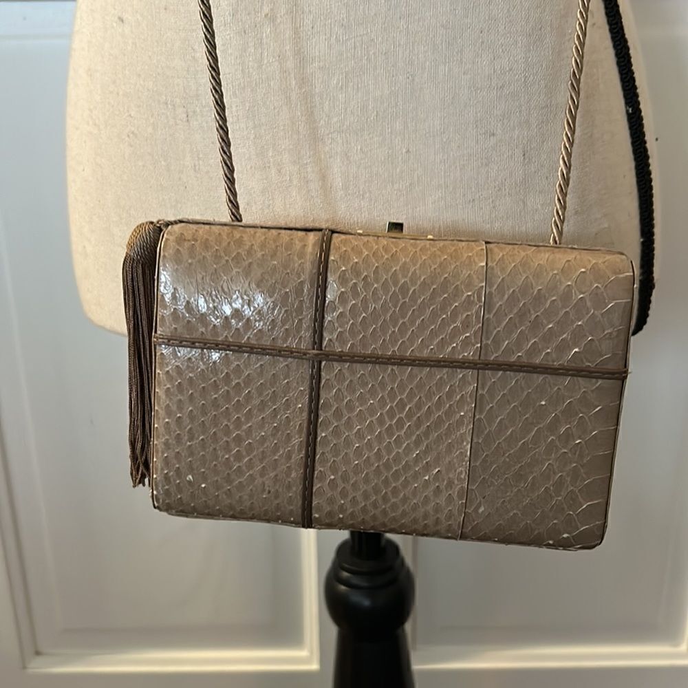 BARBARA BOLAN VINTAGE SNAKESKIN CROSSBODY/CLUTCH MINI
